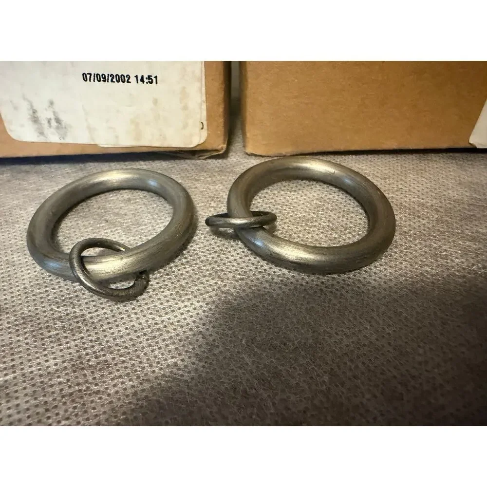 30 Restoration Hardware Small Loop Drapery Rings Antique Silver 3 Boxed NOS